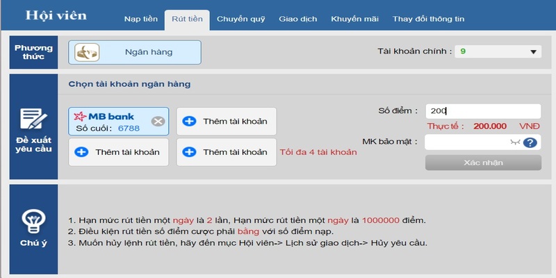 Quá trình rút tiền Kubet - bước thực hiện cuối cùng 